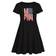 thumbnail image 3 of 4th of July Dresses for Girls USA Patriotic Dress American Flag A Line Dress Independence Day Outfit(Black,6-7 Years), 3 of 3