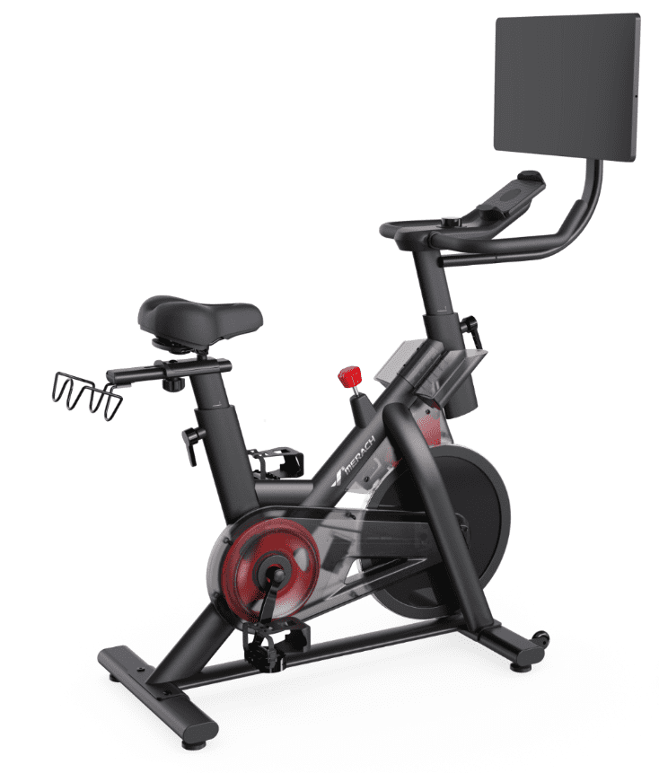 MERACH Exercise Bike with 21.5’’ screen & App Connectivity, Magnetic Indoor Cycling Bike with 16-Level Electric Resistance & 350 lbs Capacity, Quiet Exercise Bike for Home Gym, Weight Loss