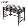 thumbnail image 5 of Bellemave Metal Full Loft Bed, Heavy Duty Loft Bed Frame with 2 Build in Ladder and Full Length Guardrail, Loft Beds Full Size with Large Under-Bed Space, Easy to Assemble-Black, 5 of 8