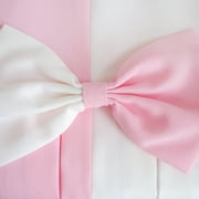 Sunny Fashion Girls Dresses Pink and White Color Block A-Line Party Dress with Bow Tie Size 4-14