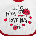 thumbnail image 4 of Inktastic Lil Miss Love Bug with Lady Bug and Hearts Girls Baby Bib, 4 of 4