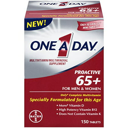2 Pack One A Day ProActive 65+ For Men & Women Multivitamin 150 Tablets