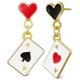 thumbnail image 1 of 1 par de pendientes de corazones, Pendientes colgantes con naipes de corazón para mujer, pendientes largos asimétricos, accesorios para mujer, 1 of 8