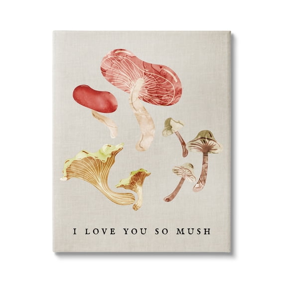 Stupell Industries Love You So Mush Pun Botanical & Floral Painting Gallery Wrapped Canvas Art Print Wall Art, 16 x 20