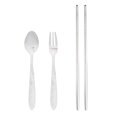 thumbnail image 3 of TIMIFIS Kitchen Gadgets Portable Folding Travel Dinnerware Set Stainless Steel Tableware Camping Tools, 3 of 6