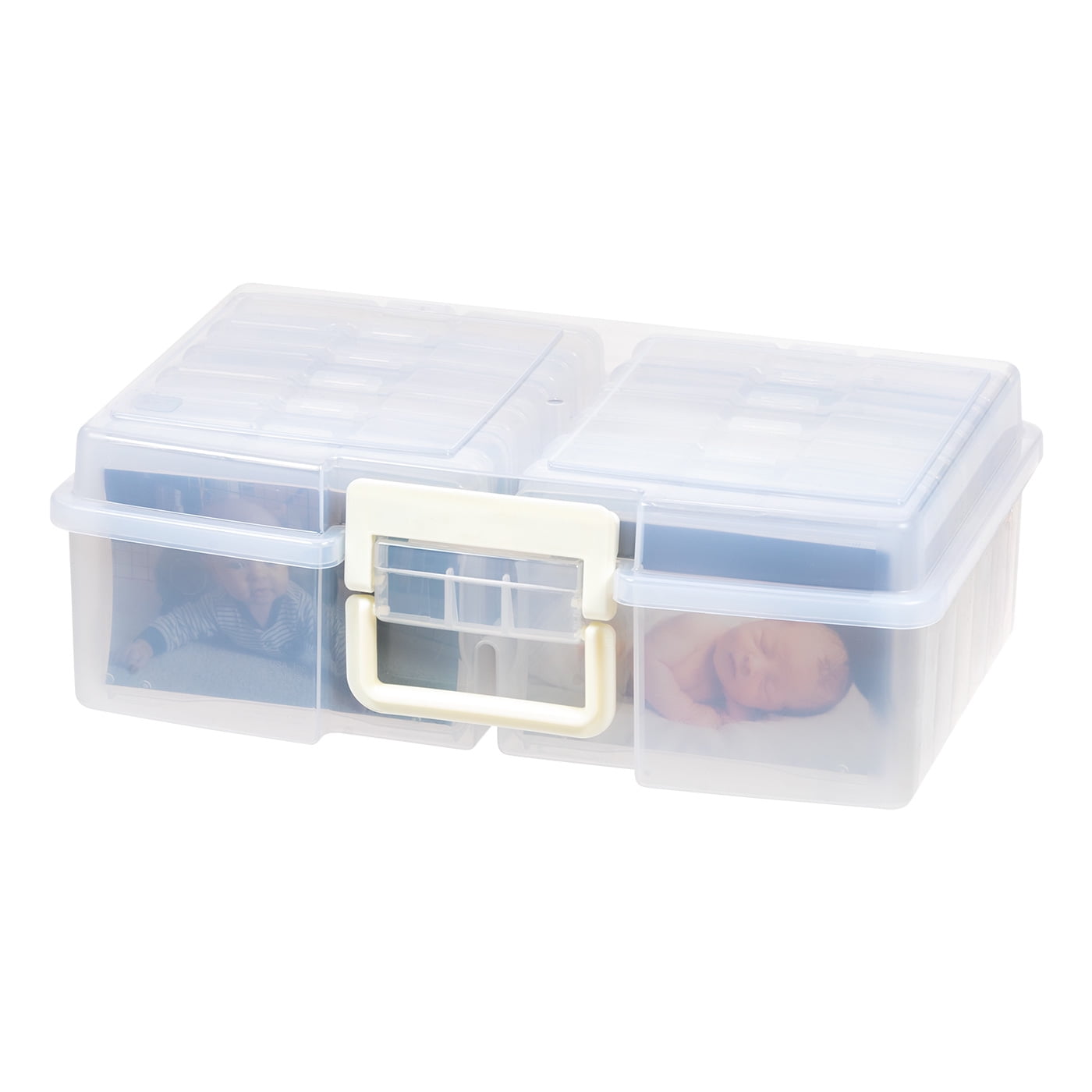 Semi Satchel Photo Photo & Craft Organizer Set New Version Plastic Storage Cases Inside Large Box with 8 Clear 
