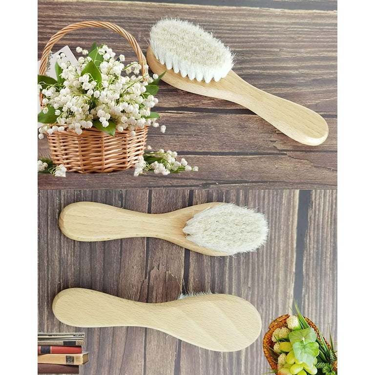Round Wooden Baby Hair brush – Mama Bear
