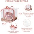 thumbnail image 2 of SINGOMON 24PCS Clear Boxes Small Gift Boxes Plastic Boxes 3 Inch Cupcake Boxes with Rose Gold Ribbon and Cupcake Insert Cup Cake Boxes Cupcake Holders Cupcake Carrier Macaron Boxes Baking Boxes, 2 of 5