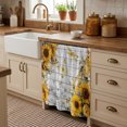 thumbnail image 2 of Sunflowers Cabinet Curtains for Kitchen 35"W x 35"L, Spring Daisy Floral Butterfly Dragonfly White Wood Grain Laundry Sink Cabinets Magic Tape Short Curtain Privacy Panel for Bathroom Vanity Cabinets, 2 of 9