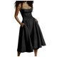 thumbnail image 1 of Vestido sin mangas y sin espalda para mujer - Vestido largo de color liso con corte en A, poliéster, ropa de fiesta y playa, 1 of 5