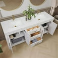 thumbnail image 3 of Leon 72"in. Double Bathroom Vanity in Washed White w/Lightning White Composite, 3 of 14