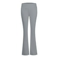 thumbnail image 5 of Ydkzymd Womens Fold Over Flare Leggings Bell Bottom Low Rise Joggers Yoga Pants Bootcut Stretchy Wide Leg Leggings Light Gray S, 5 of 6