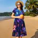 thumbnail image 4 of Balery Magic Colorful Forest Leaves Vestidos sueltos de manga corta para mujer, vestidos de verano 2025, vestidos casuales de corte A con vuelo., 4 of 6