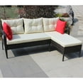 thumbnail image 4 of Outdoor Patio Furniture Sets 2 Piece Conversation Set Wicker Ratten Sectional Sofa With Seat Cushions(Beige Cushion), 4 of 9