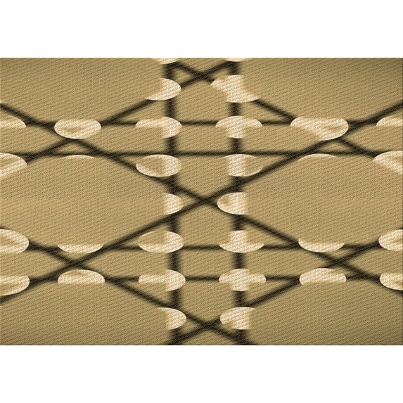 Ahgly Company Indoor Rectangle Patterned Metallic Gold Area Rugs, 7' x 10'