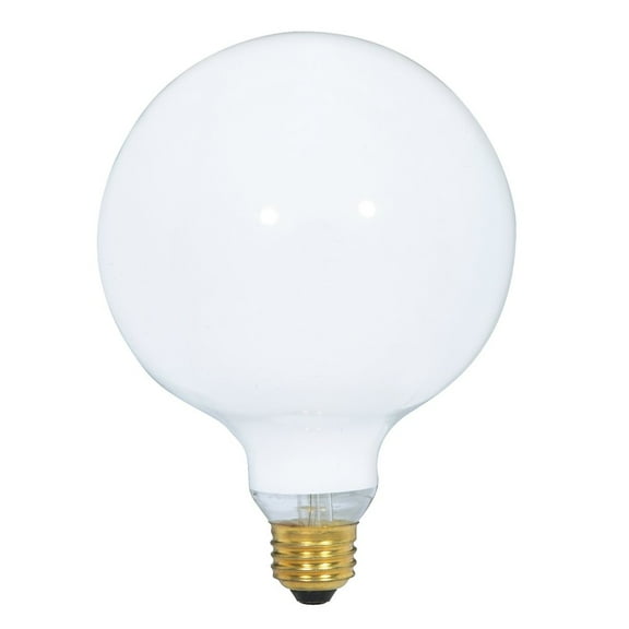 Satco S3000 - 25 watt G40 Incandescent; Gloss White; 4000 average rated hours; 110 lumens; Medium base; 120 volts