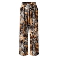 thumbnail image 6 of zaveiop Camo Pants Women Baggy Fleece Y2K Camouflage Cargo Pants High Waisted Wide Leg Drawstring Jogger Sweatpants (Coffee, S), 6 of 9