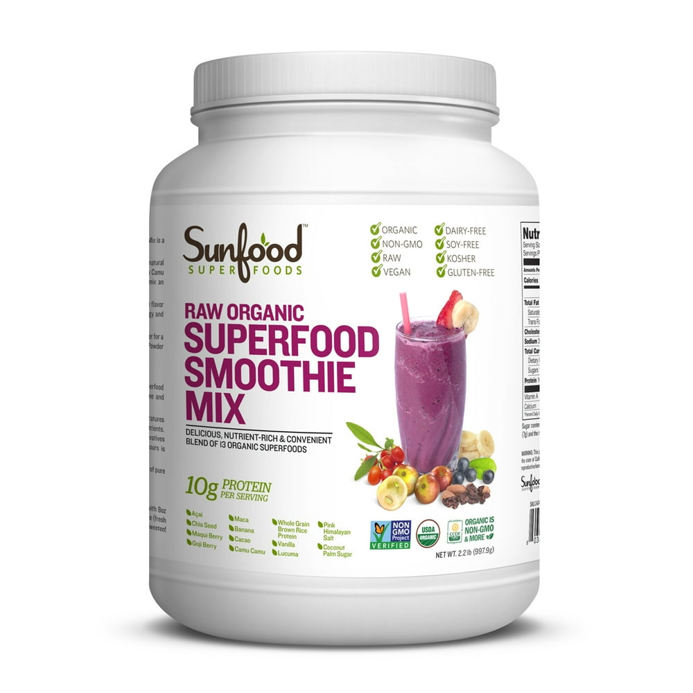 Sunfood Superfoods Organic Superfood Smoothie Powder, 2.2 Lb Walmart