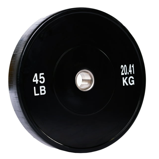 PRISP Olympic Bumper Weight Plate - Rubber Plate for 2 Inch Olympic Barbell with Steel Insert; Pairs, Sets and Single Plates Available