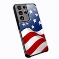 thumbnail image 1 of DALUX Hybrid Slim Phone Case Cover Compatible with Samsung Galaxy S22 Ultra 5G (2022) 6.8 inch - New Waving Half US Flag, 1 of 2