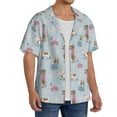 thumbnail image 2 of Daiia Cute Snowflake Dachshund Men's Linen Shirts Short Sleeve Casual Shirts Button Down Shirt for Men Beach Summer Wedding Shirt-3X-Large, 2 of 6