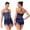 Navy Blue, variant on iixpin Women's Sparkly Latin Jazz Dance Leotard Sleeveless Fringe Samba Rumba Tango Ballroom Dance Royal Blue XXL