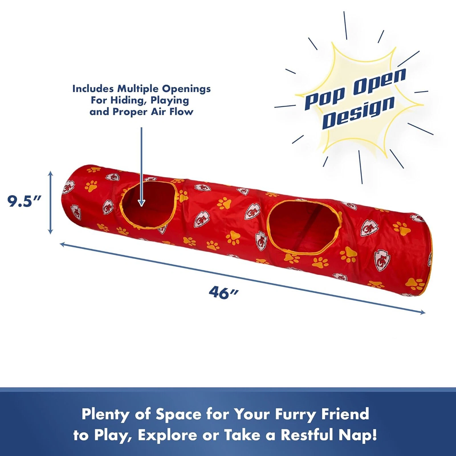 Pets First NFL Cat Tunnel Tube Toy & Plush Football Toy Filled with Catnip
