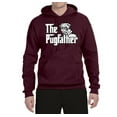 thumbnail image 2 of Wild Bobby,The Pugfather Funny Godfather Movie Logo Pug Parody, Father's Day, Unisex Graphic Hoodie Sweatshirt, Maroon, Small, 2 of 3