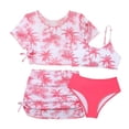 thumbnail image 6 of Edvintorg 4 Piece Swimwear for Girls Tropical Printed Spaghetti Straps Bathing Suit and Cover Up Skirt Kids Swimsuits Size 8-13, 6 of 6