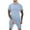 Light Blue, variant on Edvintorg Summer 2 Piece Outfit for Men Casual Round Neck Solid Short Sleeve T-Shirt Blouse and Short Set Streetwear Sports Suits