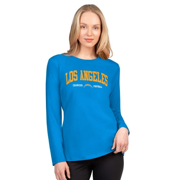 Women's G-III 4Her by Carl Banks Powder Blue Los Angeles Chargers Best Play Long Sleeve T-Shirt