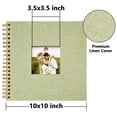 thumbnail image 2 of Photo Album DIY Scrapbook (10x10 inch 40 Pages Double Sided),Linen Cover with Display Window for Memory DIY Album Supplies Wedding Anniversary Family,Green, 2 of 6