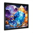 Designart "Blue Core in Gold Crystal Stone II" Landscapes Framed Wall