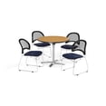 thumbnail image 4 of OFM Oak 42-inch Square Multi Purpose Table with 4 Moon Chairs - 42", 4 of 4