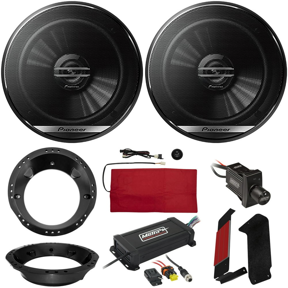 2 x Pioneer 6.5" 2-Way 300W Coaxial Car Speakers, Metra PowerSports 4