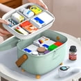 thumbnail image 2 of Cateissary Caja de primeros auxilios de gran capacidad para todos los suministros médicos Caja de almacenamiento de medicamentos de rejilla Almacenamiento y organización del hogar Verde abeto claro, 2 of 6