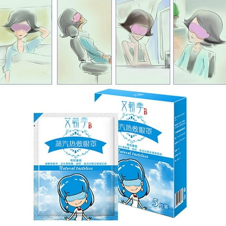 SUPERHOMUSE 5Pcs Lavender Oil Steam Eye Mask Face Care Remove Dark Circle Eyes Bags Eliminate Anti (Best Way To Steam Face)