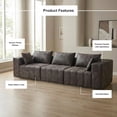 thumbnail image 7 of Oak and Birch 110” Wide 3-Seater Ergonomic Modular Couch, Compressed No-Assembly Sectional Sofa with Chaise & Bed-Style Layouts, Charcoal, 7 of 7