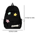 thumbnail image 4 of (Envío por la mitad con accesorios) 6628-1ins Pentagrama Lindo bolso escolar Accesorios dibujos animados Mochila Mochila femenina fresca gran capacidad Mochila escolar primaria (Negro), 4 of 9