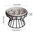 thumbnail image 3 of Raised Ceramic Cat Slow Feeder Bowl with Stand, Elevated Slow Feeder Pet Bowls for Wet and Dry Food, Whisker Friendly Anti-Choke Pet Feeder, for Kitten Small Dog or Cat Use, 1Pcs 5.9x3.9 Inch, 3 of 5