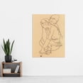 thumbnail image 2 of Schiele Woman And Girl Embracing Drawing Extra Large XL Wall Art Poster Print, 2 of 3