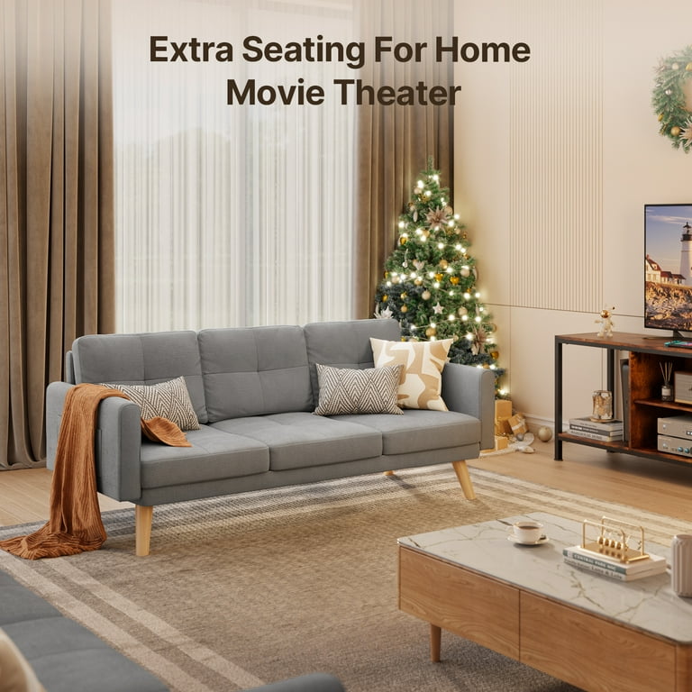 Lofka 69 Inch Sofa, Fabric Sofa Couch with Soft Armrest, 3 Lofka 69 Inch Sofa, Fabric Sofa Couch with Soft Armrest, 3