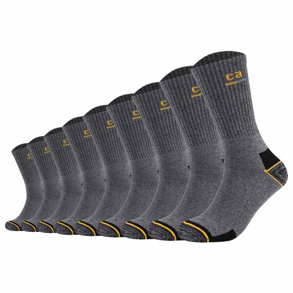 Camano Calcetines unisex, paquete de 9 - Calcetines de trabajo, algodón, logotipo, color liso. Gris oscuro 43-46
