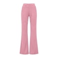 thumbnail image 5 of Fashion High Waist Flare Pants, Drawstring Elastic Waistband Wide Leg Trousers for Women, Soft Cotton Casual Yoga Sweatpants, Y2K Bell Bottom Style, Comfortable Everyday Wear, 5 of 5