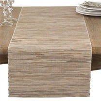 SARO Shimmering Woven Nubby Texture Water Hyacinth Table Runner - Natural