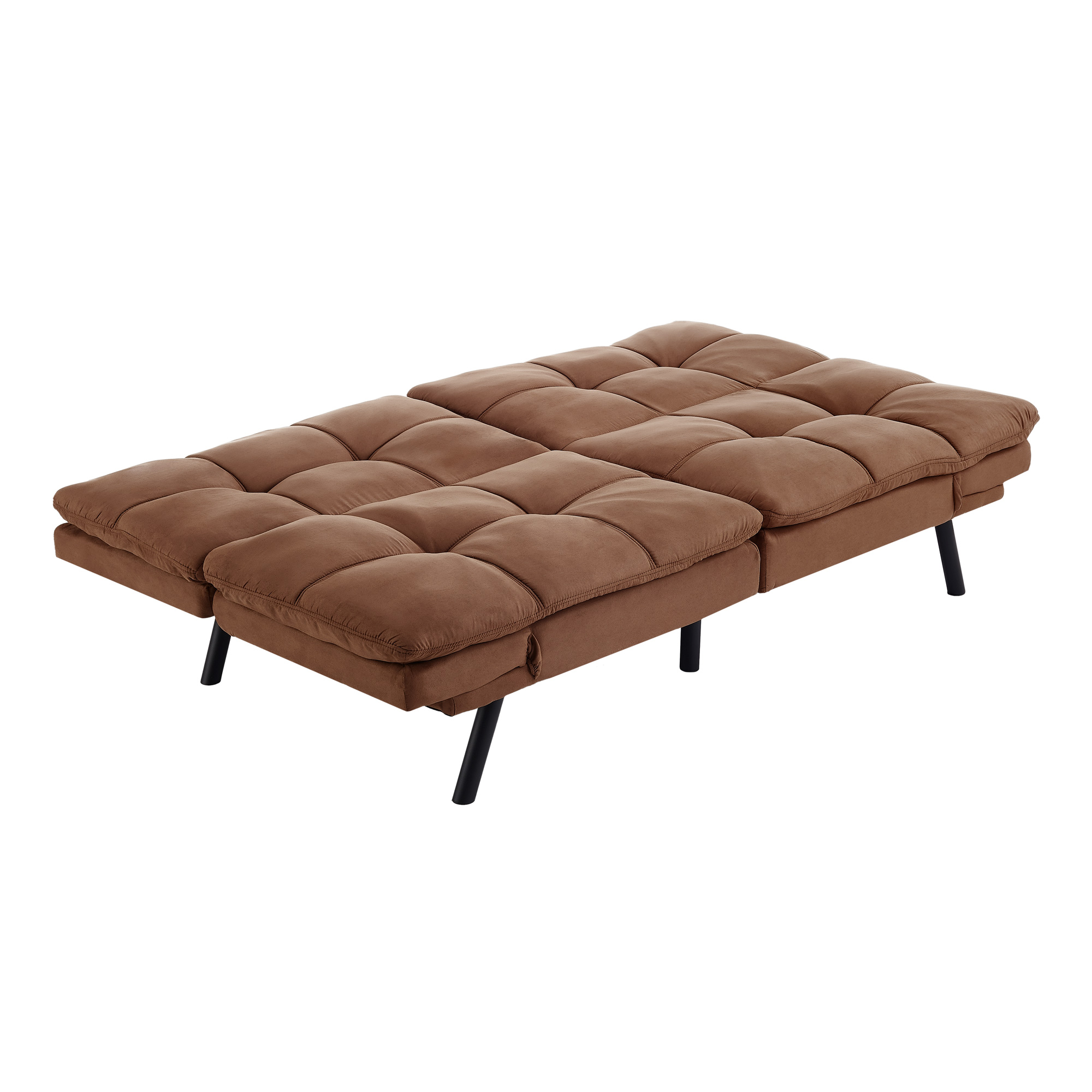 Mainstays Memory Foam Futon with Adjustable Armrests , Camel Faux Suede Fabric for Adults - image 5 of 9