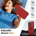 thumbnail image 7 of Designed for iPhone 12 Pro Max Case, PC + TPU Phone Cover, Compatible with MagSafe, Rotating Ring Kickstand, Ultra Slim Drop Protective Skin-Friendly Anti-Scratch Protective Phone Cover, Red, 7 of 7