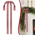 thumbnail image 2 of 1Pcs Soft Velvet Christmas Bow Ornament,Velvet Ribbon Bow Christmas Tree Decoration,11.81x19.68 inch Xmas Ornaments for Tree Home Party Front Door Wreath Garland Holiday Decor(Z7-Pink), 2 of 2