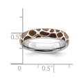 thumbnail image 2 of 925 Sterling Silver Stackable Polished Enameled Animal Print Ring Size 9 Stackable Ring for Women, 2 of 2