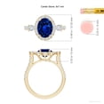 thumbnail image 5 of ANGARA Oval Lab Grown 2 Ct Blue Sapphire Halo Engagement Ring for Women in 14K Yellow Gold (Size-9x7mm) | September Birthstone, Anniversary, Jewelry Gift for Women | Lab-Grown Blue Sapphire Ring, 5 of 8